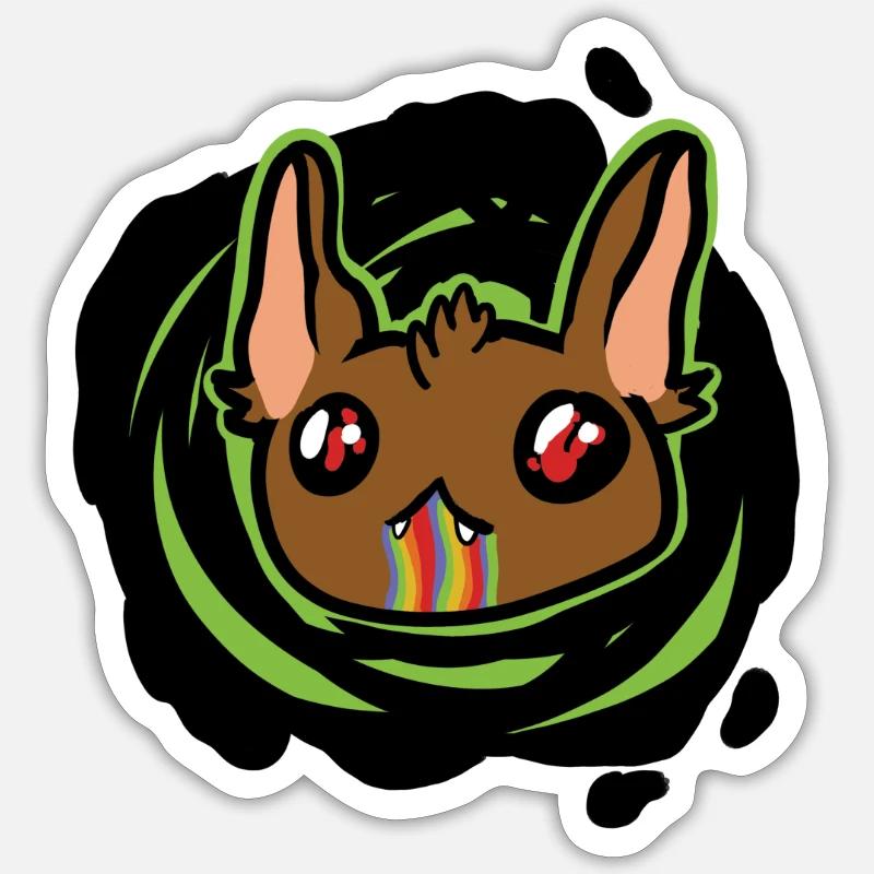 Fledermaus-Talisman - Sticker Größe S (10 x 10 cm) - Mattweiß