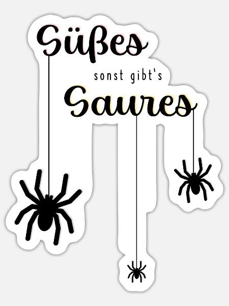 HALLOWEEN SCHWARZ - Sticker Größe S (10 x 10 cm) - Mattweiß