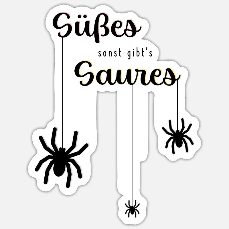 HALLOWEEN SCHWARZ - Sticker Größe S (10 x 10 cm) - Mattweiß