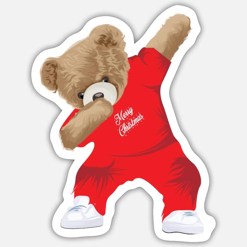 Dabbing Teddy Sticker Größe S (10 x 10 cm)