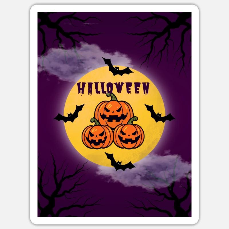 HALOWENN - Sticker taille S (10 x 10 cm) - blanc mat
