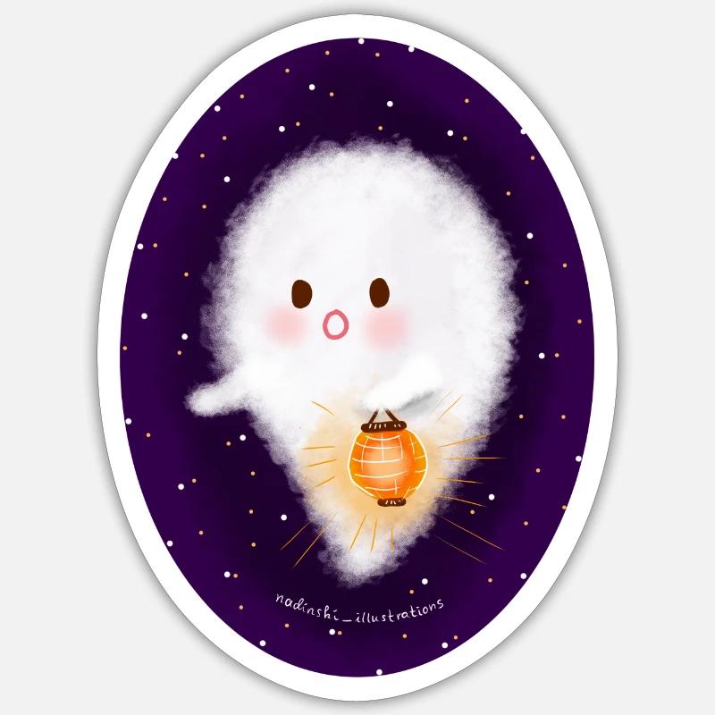 Ghost with lantern Sticker size S (10 x 10 cm)