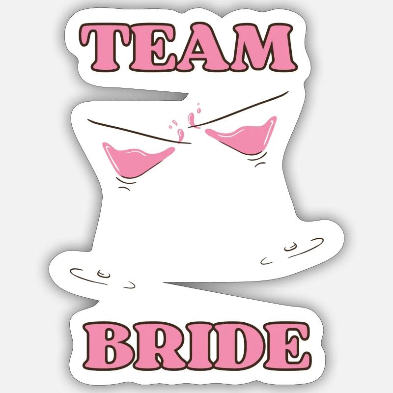 Team Bride - Cocktails - Sticker Größe S (10 x 10 cm) - Mattweiß