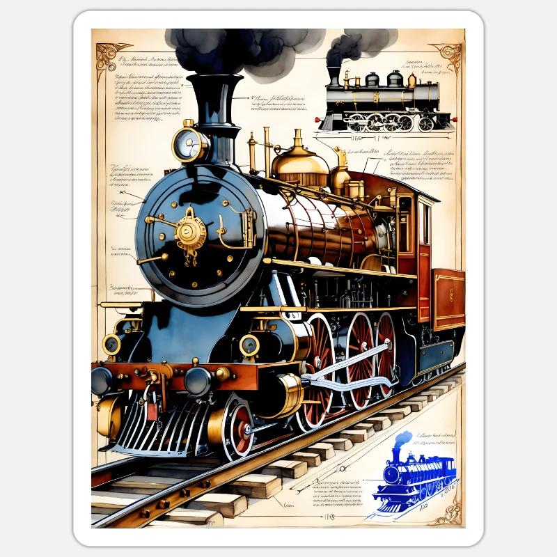 Train #2 - Sticker taille S (10 x 10 cm) - blanc mat