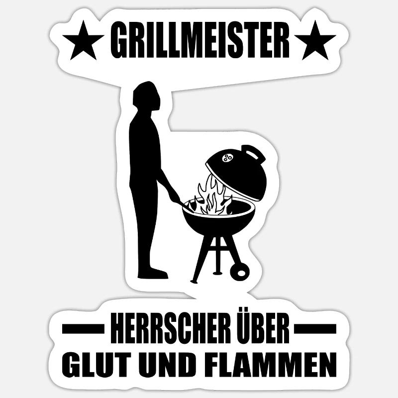 BBQ - Sticker Größe S (10 x 10 cm) - Mattweiß