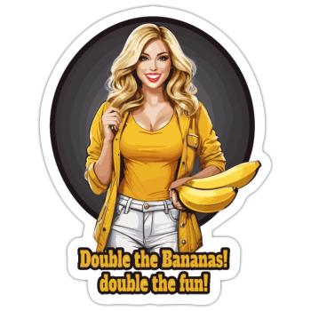 Bananen Frau - Sticker Größe S (10 x 10 cm) - Mattweiß - Vorne