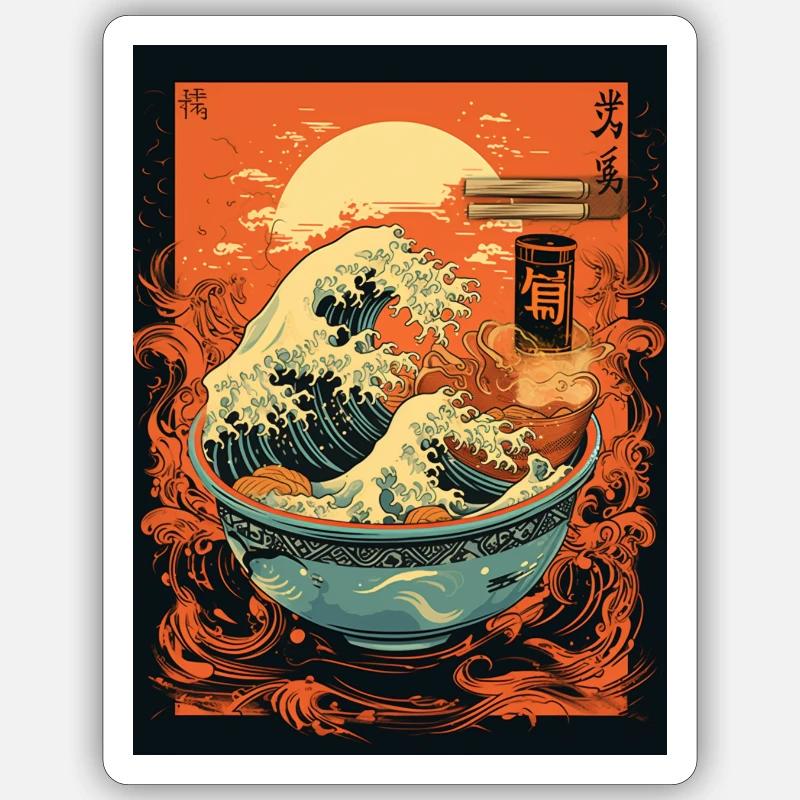 Great Ramen Wave - Sticker Größe S (10 x 10 cm) - Mattweiß