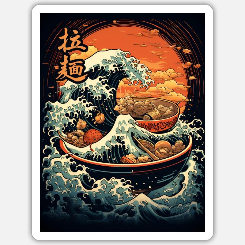 Great Ramen Wave Sticker size S (10 x 10 cm)