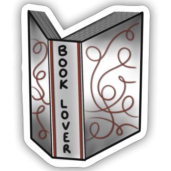Book Lover - Sticker size S (10 x 10 cm) - white matte - Front