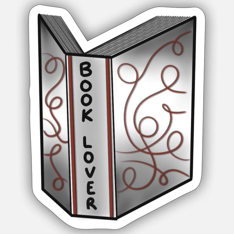 book lover - Sticker taille S (10 x 10 cm) - blanc mat