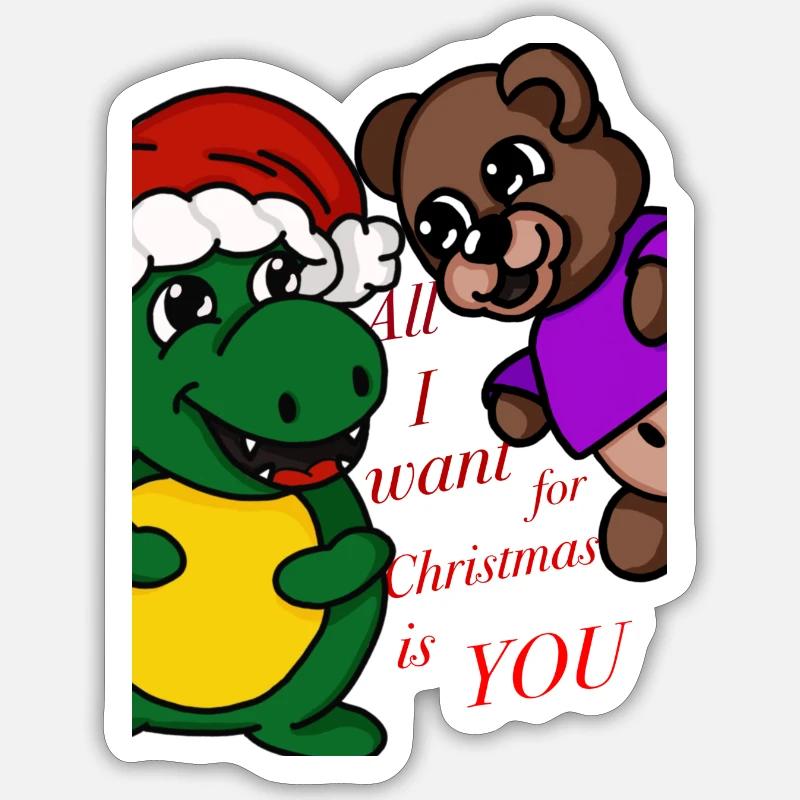 Souhait de Noël - Sticker taille S (10 x 10 cm) - blanc mat
