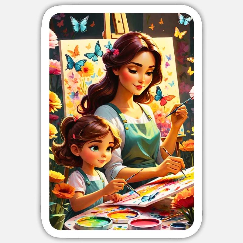 personalized design mother's gift - Sticker size S (10 x 10 cm) - white matte