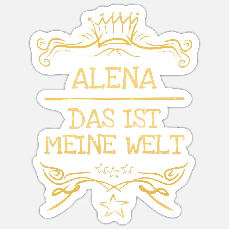 Alena als Mädchenname - Sticker Größe S (10 x 10 cm) - Mattweiß
