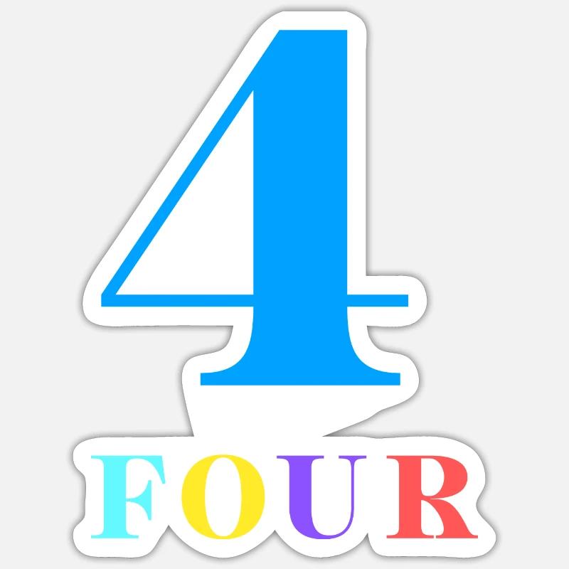 Four-4e anniversaire - Sticker taille S (10 x 10 cm) - blanc mat