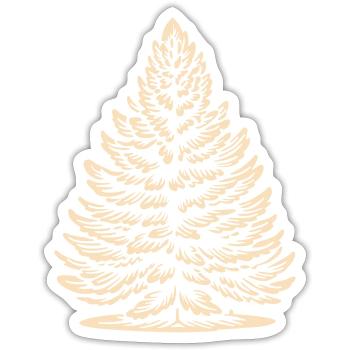 Weihnachtliche Grüße Fichte - Sticker Größe S (10 x 10 cm) - Mattweiß - Vorne