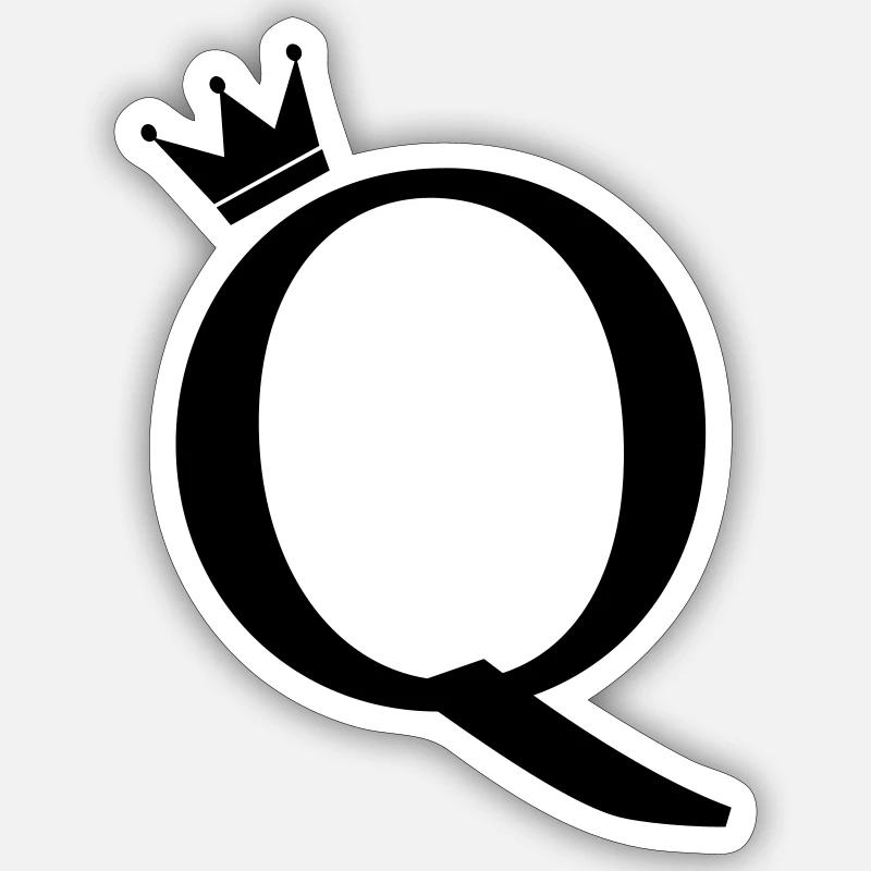 Q Monogram Crown Sticker size S (10 x 10 cm)