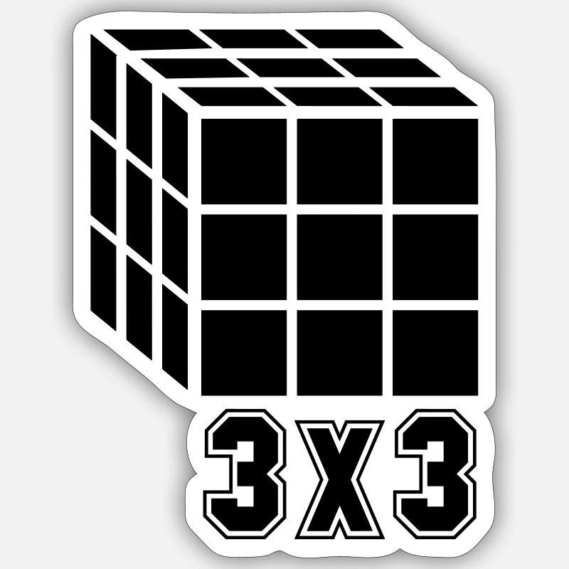 3x3 Cube Cube - Sticker size S (10 x 10 cm) - white matte