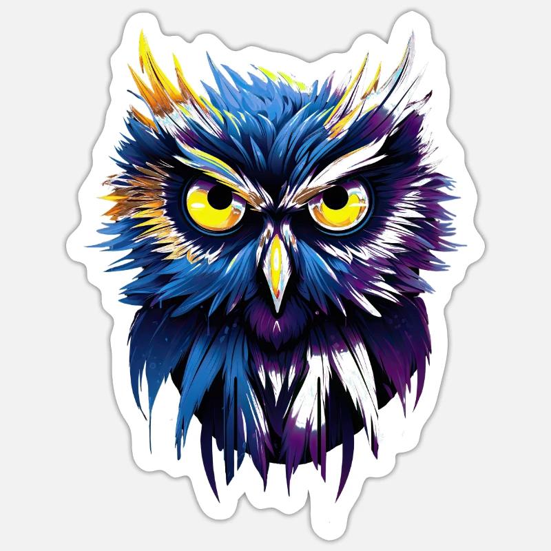 FreeStyle Eule - Sticker Größe S (10 x 10 cm) - Mattweiß