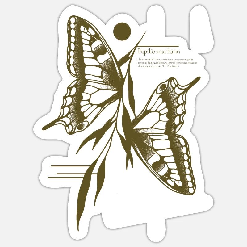 Dovetail Butterfly -Variant - Sticker size S (10 x 10 cm) - white matte