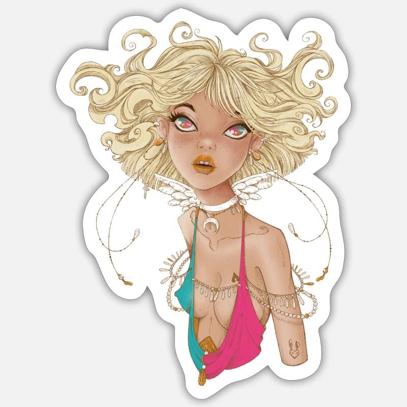 Engelhafter Blick Sticker Größe S (10 x 10 cm)