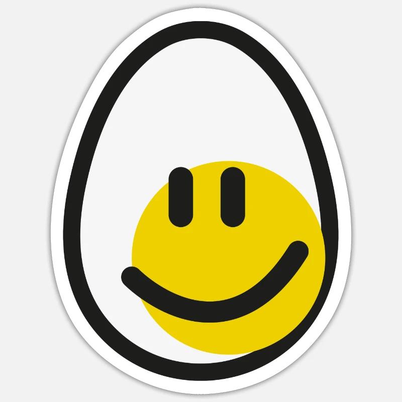 funny Smiley Egg present Sticker Größe S (10 x 10 cm)