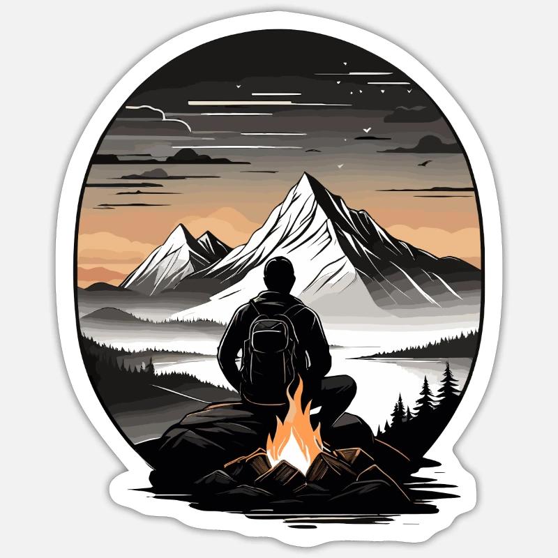 Wanderlust² - Sticker Größe S (10 x 10 cm) - Mattweiß