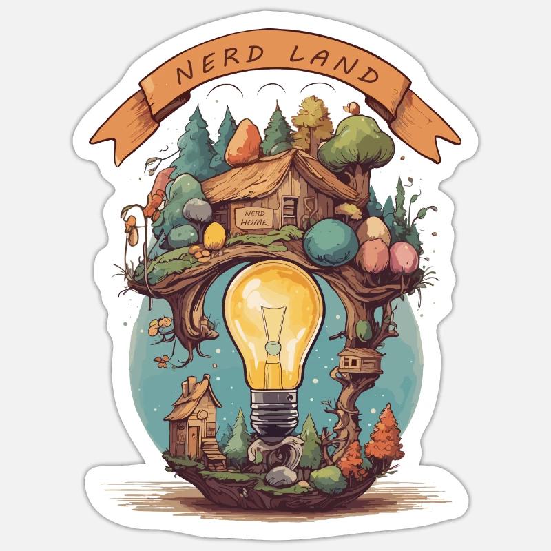 Nerd Land - Sticker size S (10 x 10 cm) - white matte
