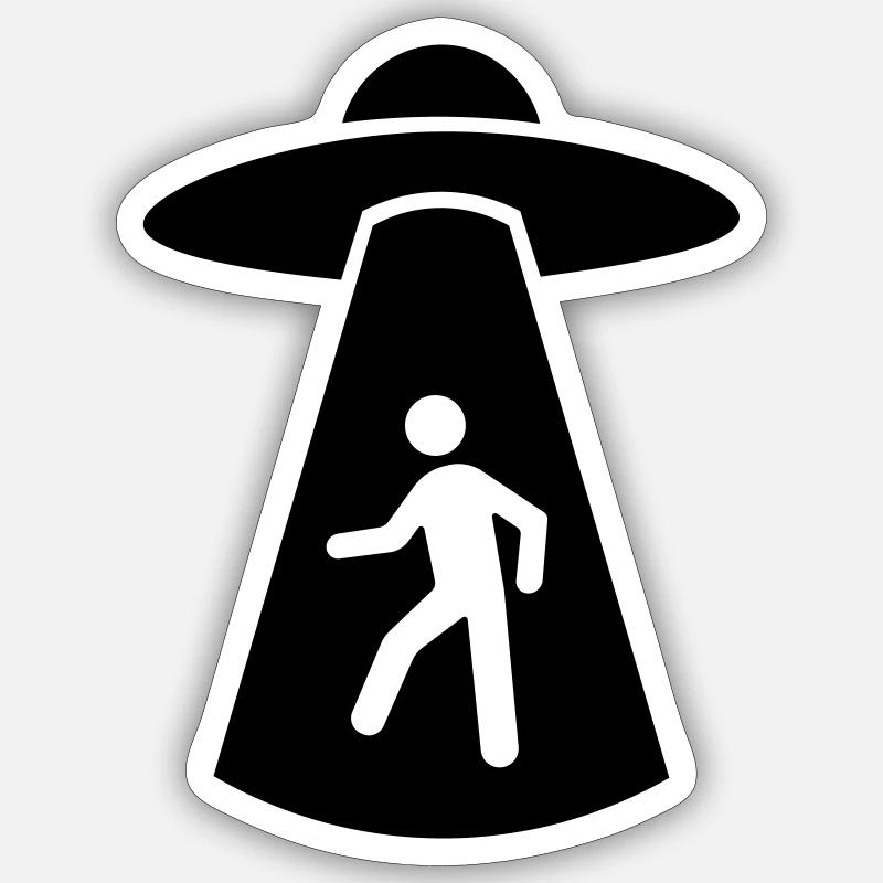 Enlèvement extraterrestre Sticker taille S (10 x 10 cm)