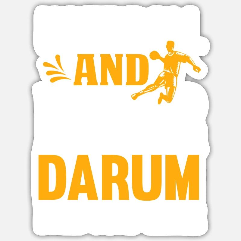 Handball und Bier - Sticker Größe S (10 x 10 cm) - Mattweiß