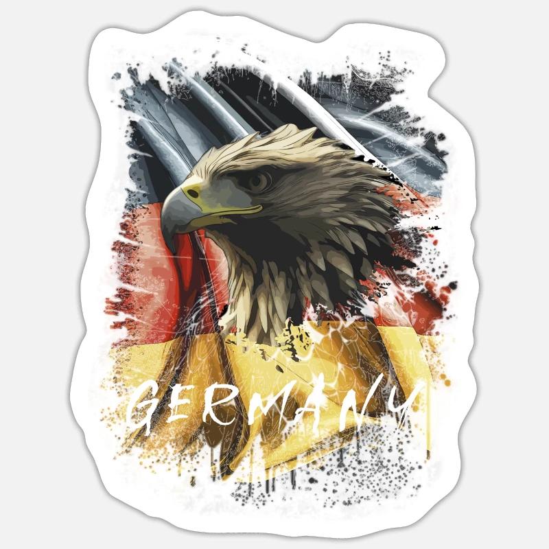 Germany Eagle Eagle Head Gift - Sticker size S (10 x 10 cm) - white matte