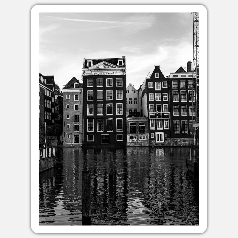 Amsterdam - Sticker Größe S (10 x 10 cm) - Mattweiß