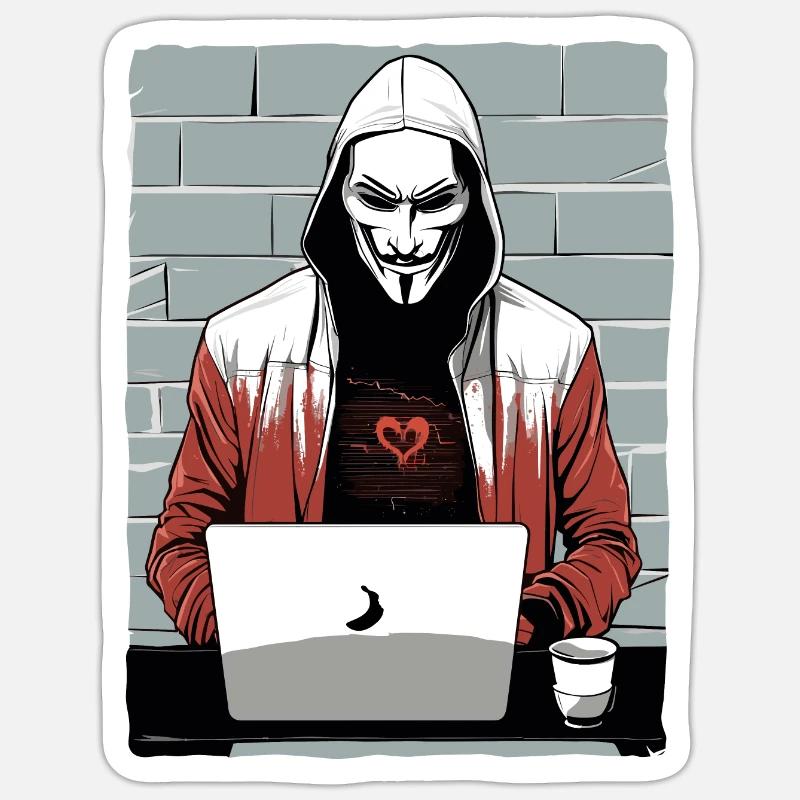Anonymous Hacker - Sticker size S (10 x 10 cm) - white matte