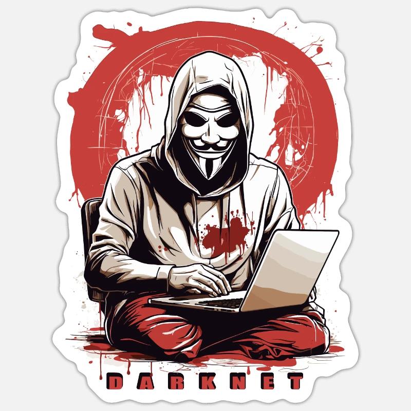 Anonymous Hacker - Sticker Größe S (10 x 10 cm) - Mattweiß
