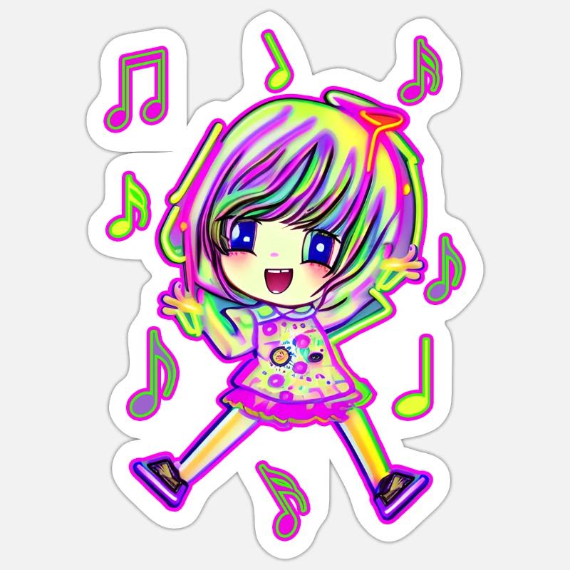 Cute Singer Dancer - Sticker size S (10 x 10 cm) - white matte