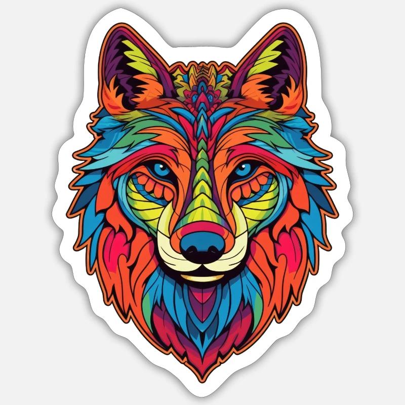 wulf 1 - Sticker Größe S (10 x 10 cm) - Mattweiß