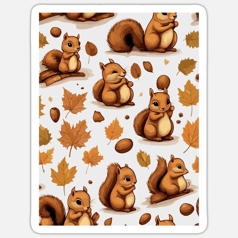 Cute Squirrels Sticker size S (10 x 10 cm)