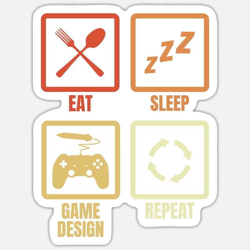 Game Designer Zeitplan - Sticker Größe S (10 x 10 cm) - Mattweiß