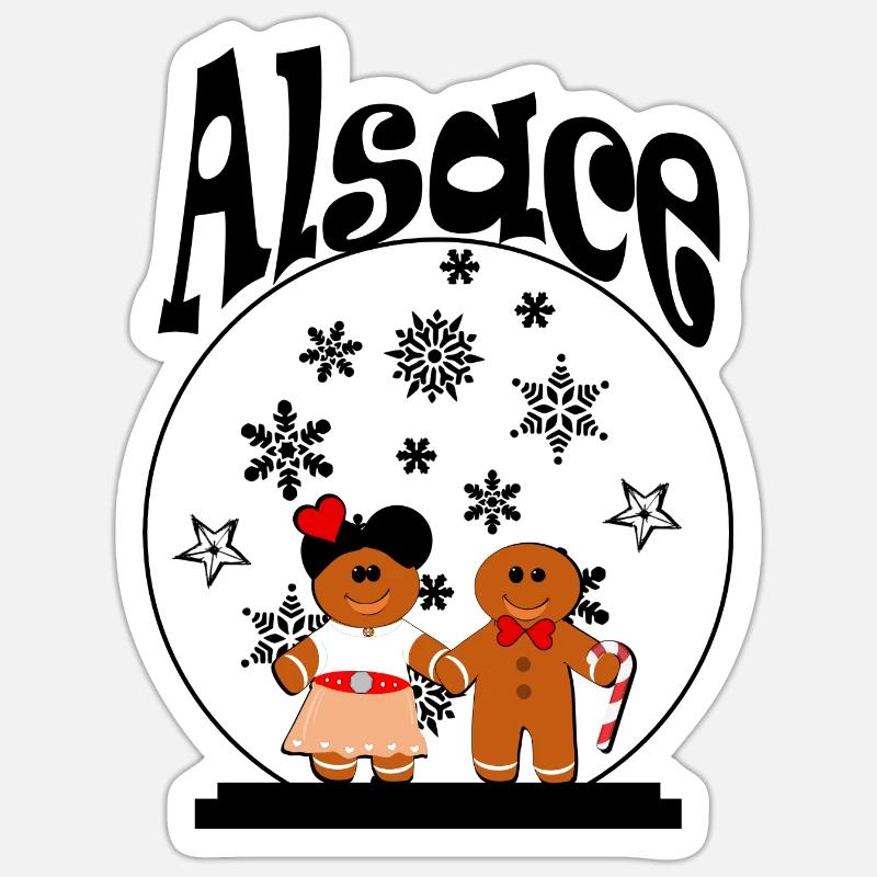 T-Shirt-Accessoire: Elsässer Weihnachtskugel - Sticker Größe S (10 x 10 cm) - Mattweiß