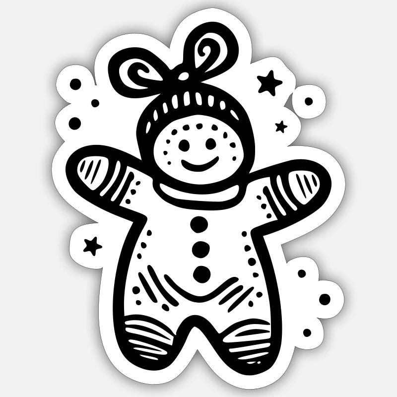 Gingerbread Man - Sticker size S (10 x 10 cm) - white matte