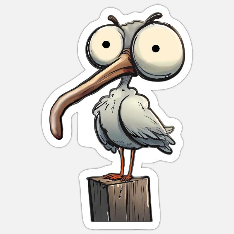 Möwe - Sticker Größe S (10 x 10 cm) - Mattweiß
