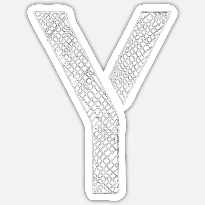 Y Letter - Hatching - Sticker size S (10 x 10 cm) - white matte