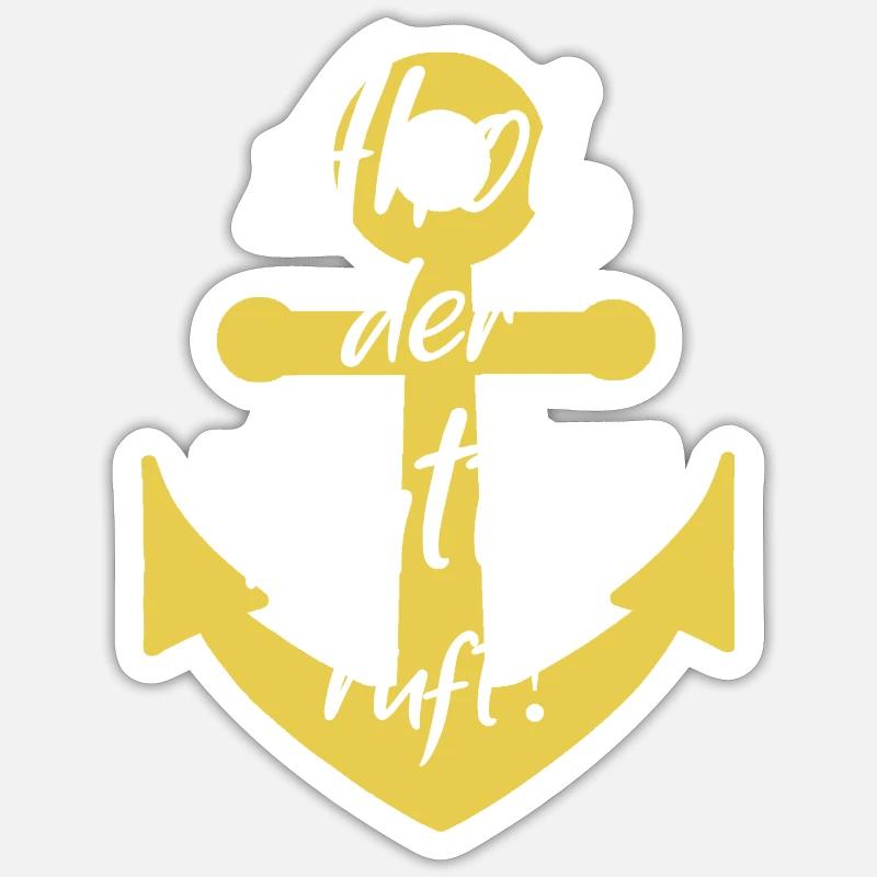 Ahoi der kutter ruft Sticker Größe S (10 x 10 cm)
