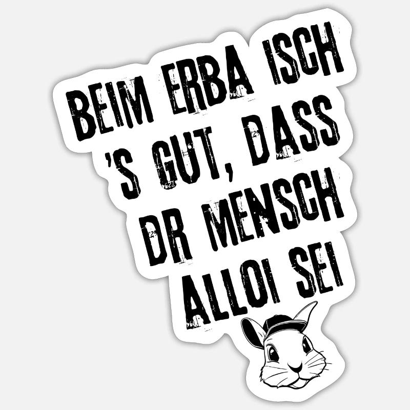 Erba-Einsicht | Redewendung - Sticker Größe S (10 x 10 cm) - Mattweiß