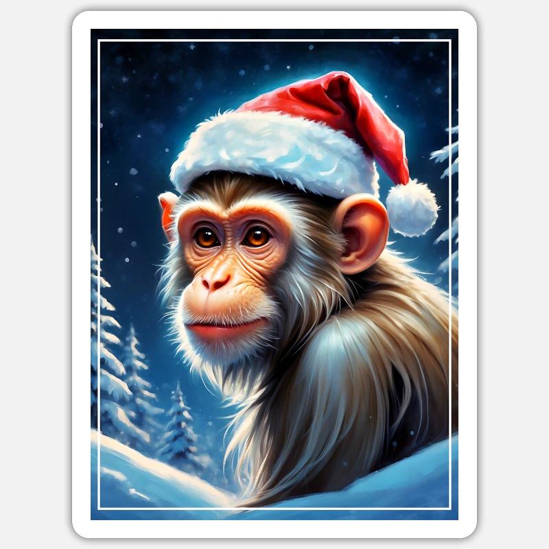 Winter Landscape Monkey 1.5 - Sticker size S (10 x 10 cm) - white matte