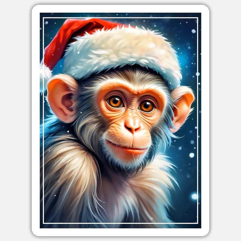Winter Landscape Monkey 1.6 - Sticker size S (10 x 10 cm) - white matte