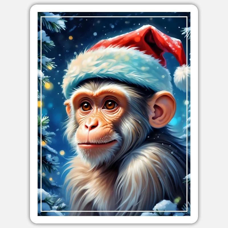 Winter Landscape Monkey 1.16 - Sticker size S (10 x 10 cm) - white matte