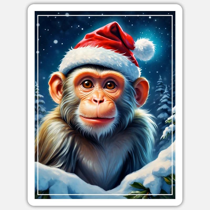 Winter Landscape Monkey 1.11 - Sticker size S (10 x 10 cm) - white matte