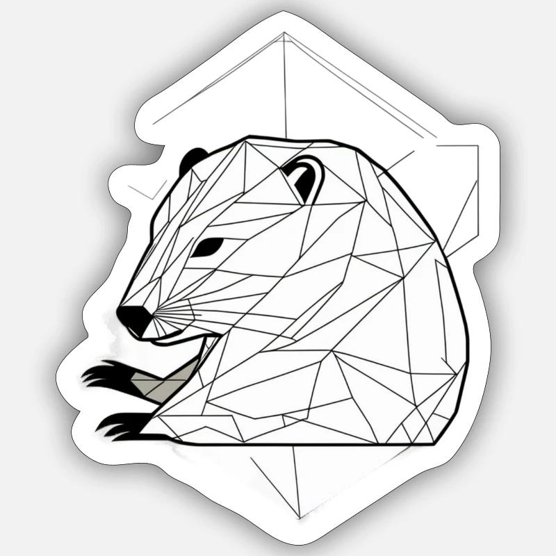 Moderner Bieber - Sticker Größe S (10 x 10 cm) - Mattweiß