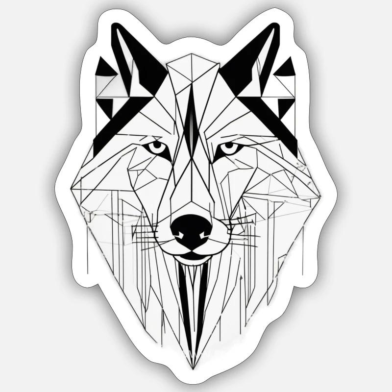 Moderner Wolf Sticker Größe S (10 x 10 cm)