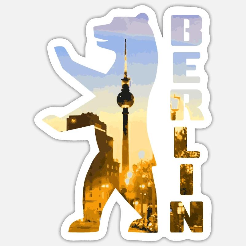 Berlin Bear - Sticker size S (10 x 10 cm) - white matte